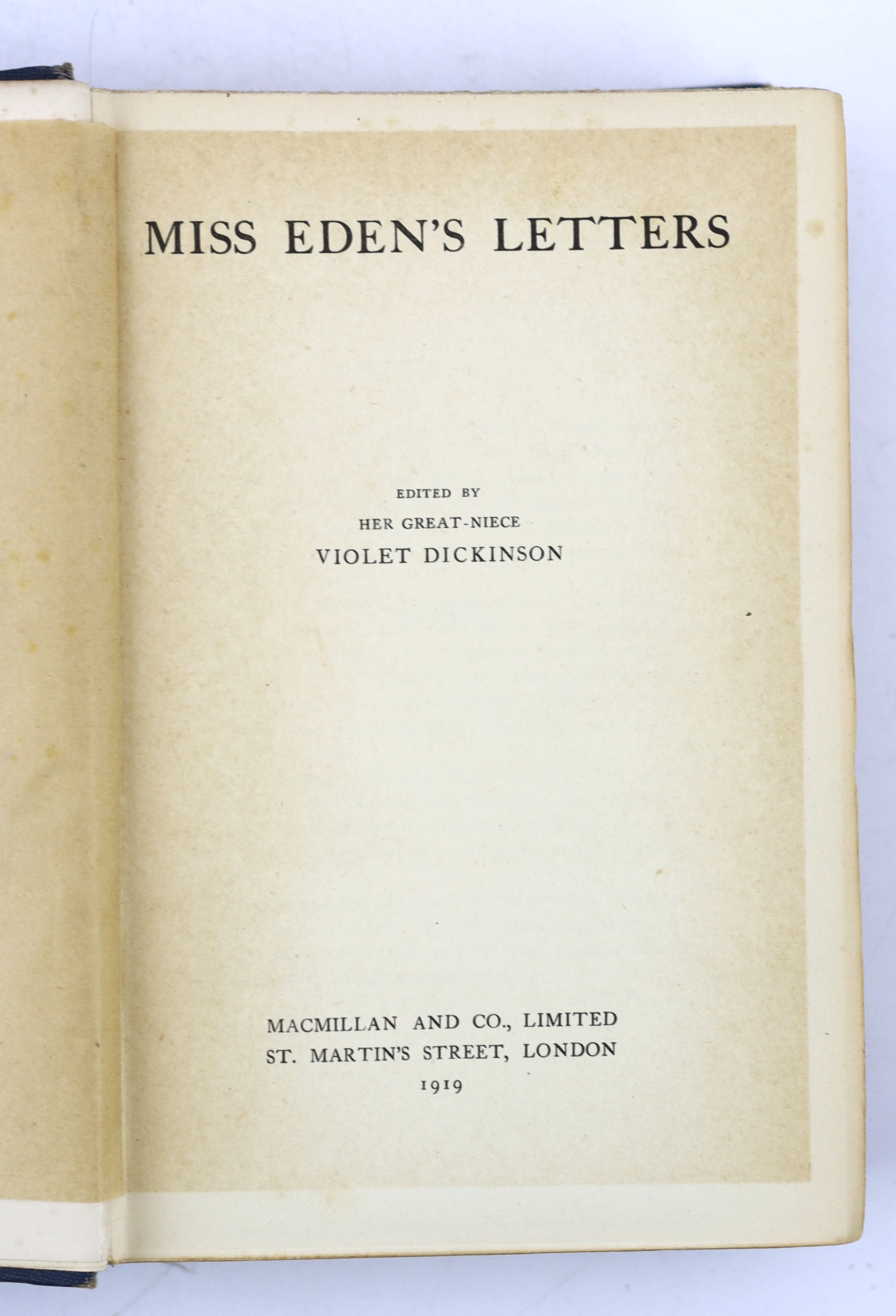 Eden, Emily - Letters from India, edited by her niece, 2 vols. 8vo